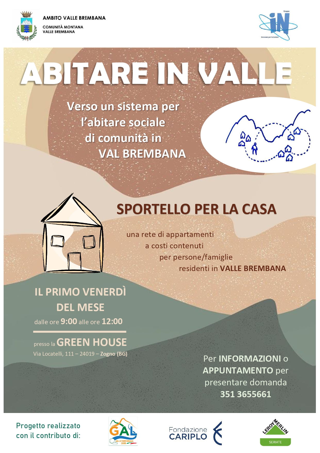 Immagine Modifica orari di apertura SPORTELLO PER LA CASA - Progetto Abitare in Valle