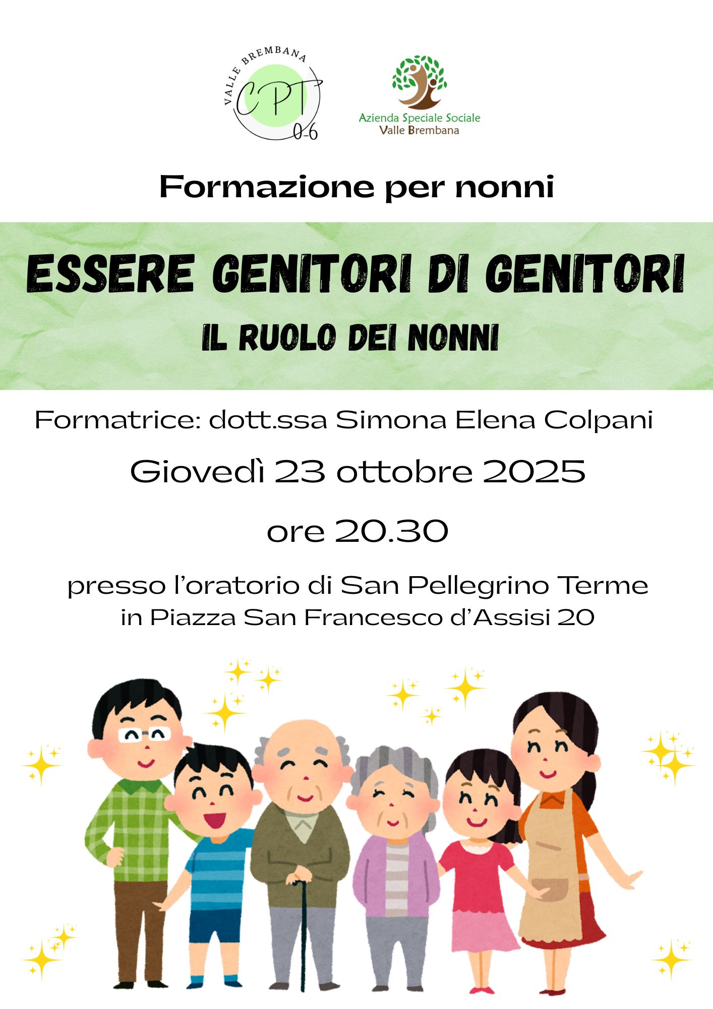 Immagine ESSERE GENITORI DI GENITORI. IL RUOLO DEI NONNI - Formazione promossa dal Coordinamento Pedagogico Territoriale della Valle Brembana rivolta a nonni con nipoti di tutte le fasce d’età