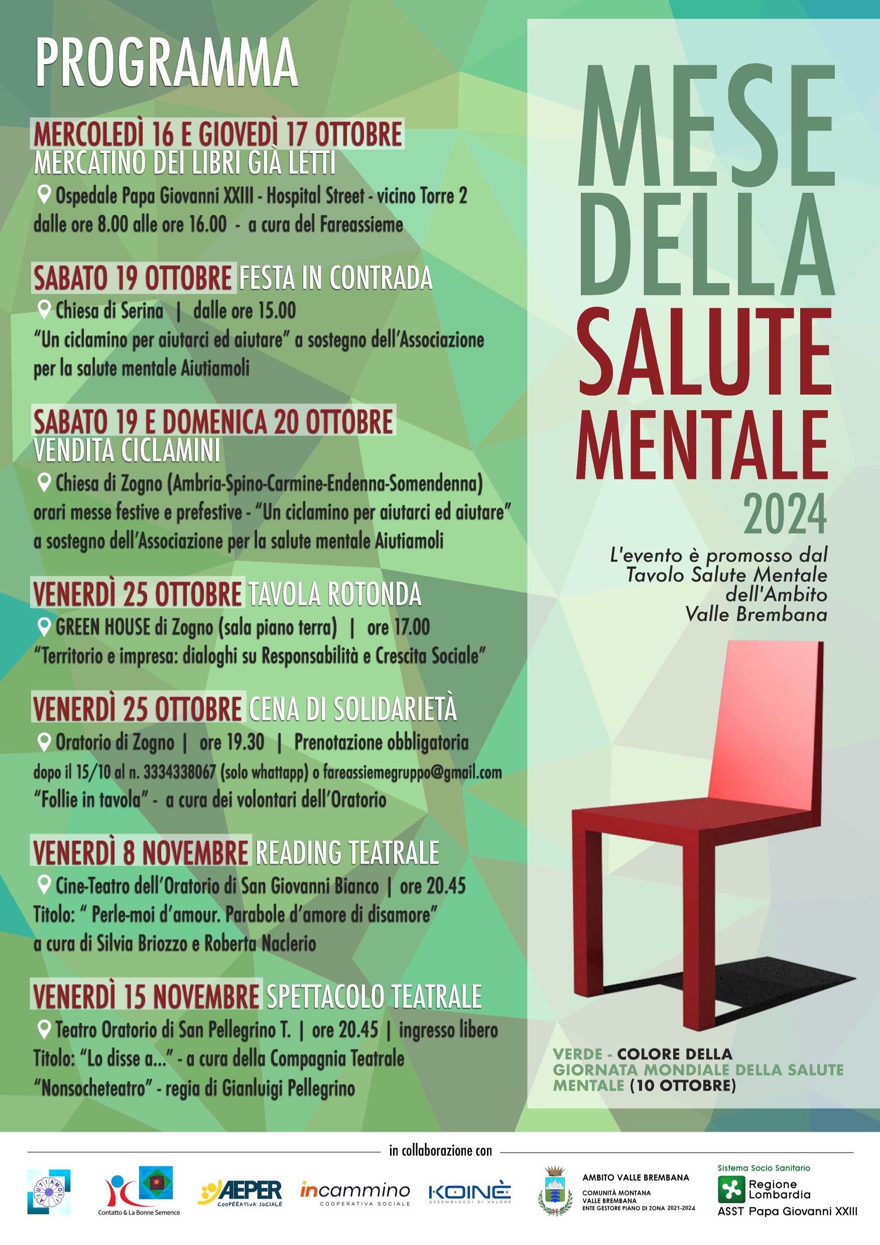Immagine Mese della Salute Mentale 2024 - ciclo di eventi volti a sensibilizzare sul tema benessere mentale