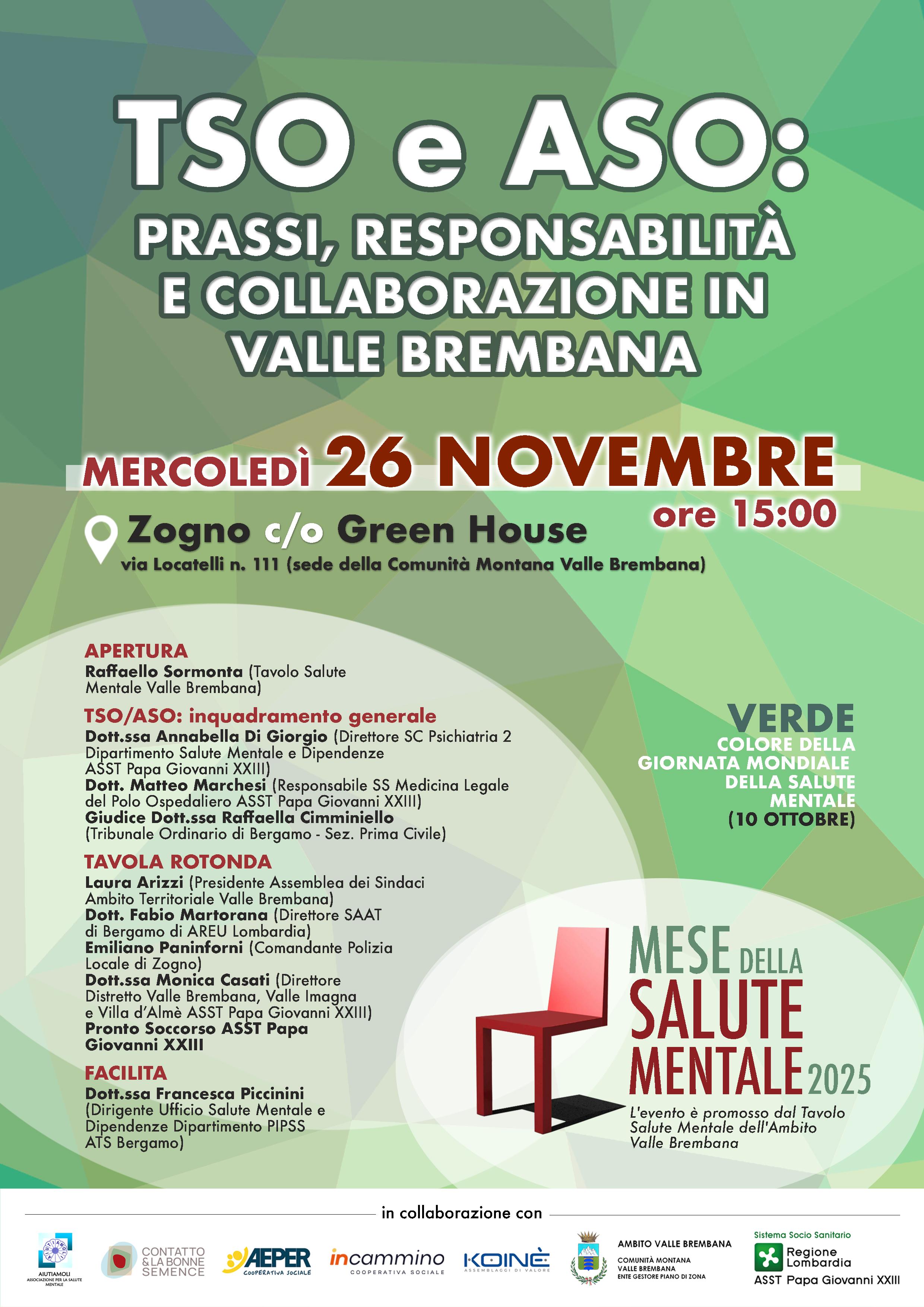 Immagine TSO E TSO: prassi, responsabilità e collaborazione in Valle Brembana, in occasione del Mese della Salute Mentale 2025