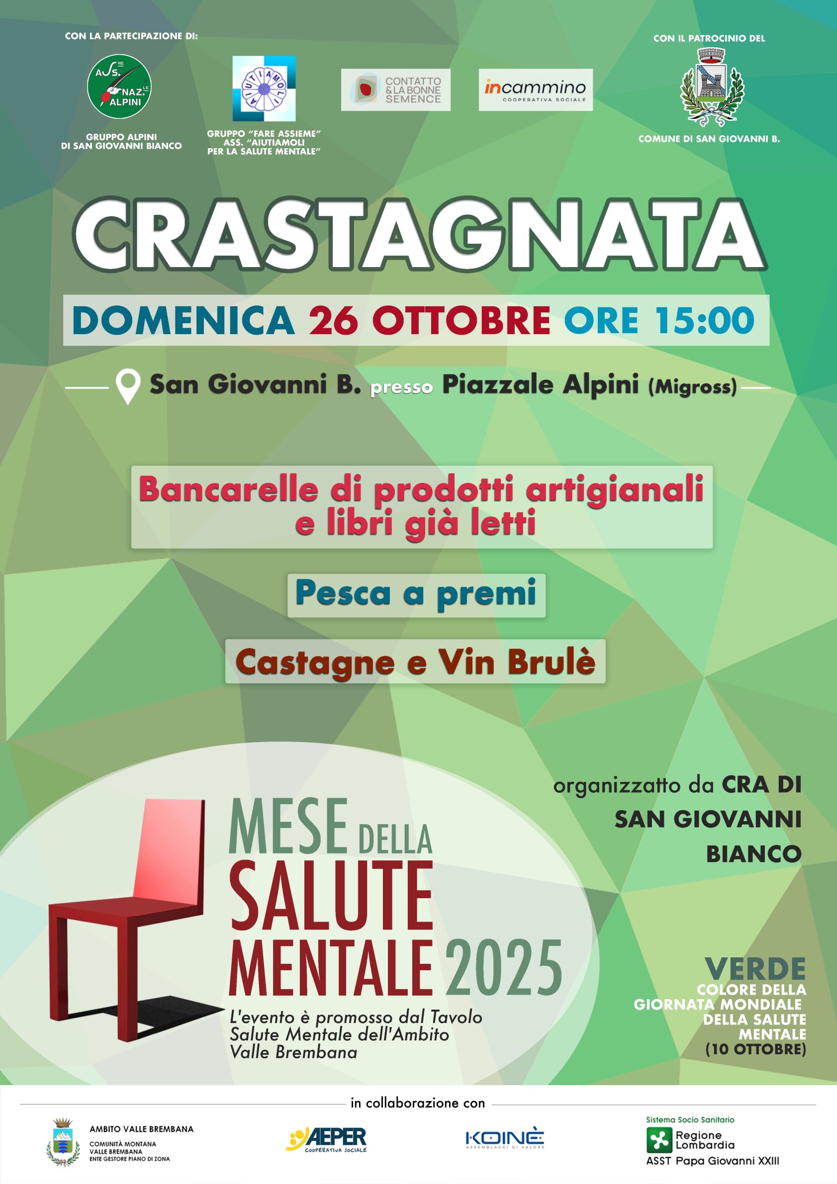 Immagine CRASTAGNATA - Bancarelle, castagne e Vin Brulè in occasione del Mese della Salute Mentale 2025