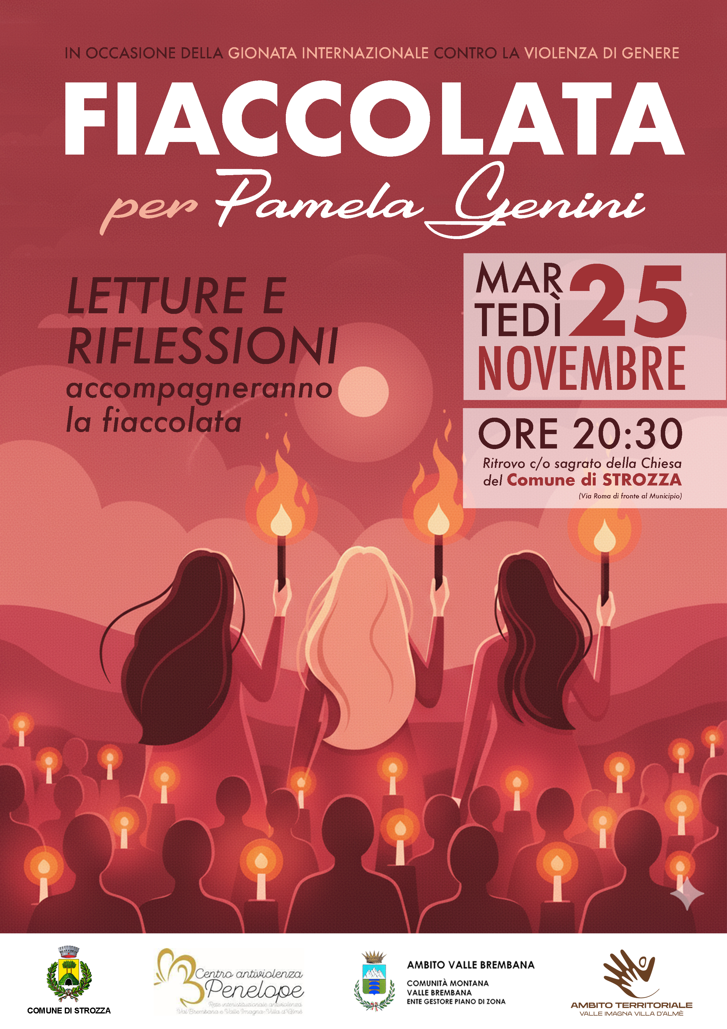 Immagine FIACCOLATA per Pamela Genini in occasione della GIORNATA INTERNAZIONALE CONTRO LA VIOLENZA DI GENERE